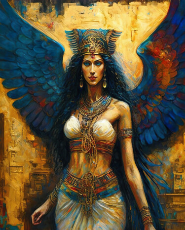 Digital Arts titled "Isis Goddess" by Piotr Alaborski, Original Artwork, Digital Painting