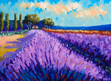 Arte digitale intitolato "Lavender Field" da Piotr Alaborski, Opera d'arte originale, Pittura digitale