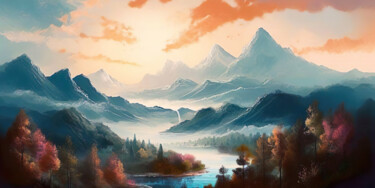数字艺术 标题为“North Landscape” 由Piotr Alaborski, 原创艺术品, 数字油画