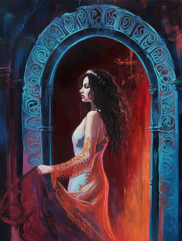 Digital Arts titled "Goddess Persephone…" by Piotr Alaborski, Original Artwork, Digital Painting