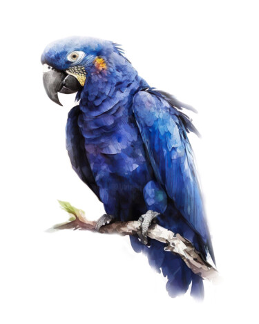 Digital Arts titled "Hyacinth Macaw #2" by Piotr Alaborski, Original Artwork, Digital Painting
