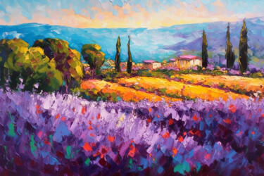 Digital Arts με τίτλο "Tuscany" από Piotr Alaborski, Αυθεντικά έργα τέχνης, Λάδι