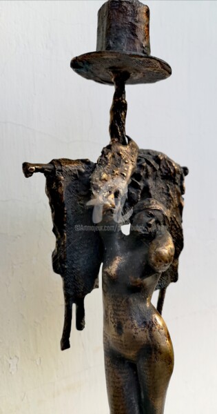 Sculptuur getiteld "THE OLD MAN AND THE…" door Piotr Bubak, Origineel Kunstwerk, Bronzen