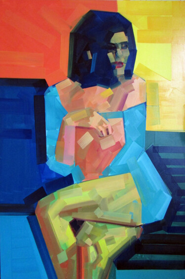 Pintura intitulada "Figure_Pleasure" por Piotr Kachny, Obras de arte originais, Óleo