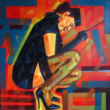 Peinture intitulée "The Flammable" par Piotr Kachny, Œuvre d'art originale, Huile