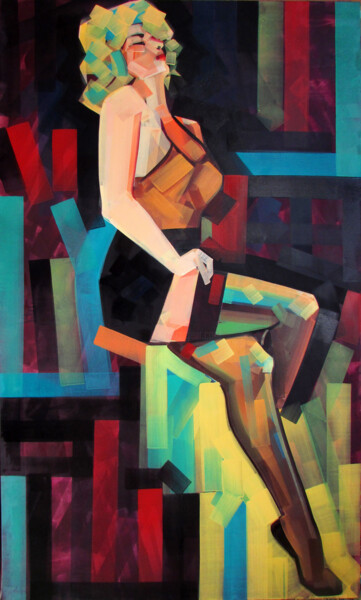 Peinture intitulée "Liberthina" par Piotr Kachny, Œuvre d'art originale, Huile