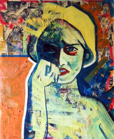 Картина под названием "B.ad B.ad blonde" - Piotr Kachny, Подлинное произведение искусства, Масло