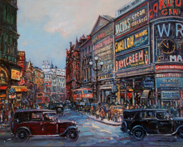 Painting titled "London Piccadilly C…" by Piotr Rembielinski, Original Artwork, Oil