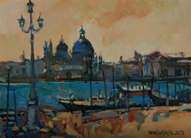 Painting titled "Venice, Canal Grand…" by Piotr Rembielinski, Original Artwork, Oil