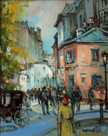 Malerei mit dem Titel "Paris, Montmartre,…" von Piotr Rembielinski, Original-Kunstwerk, Öl