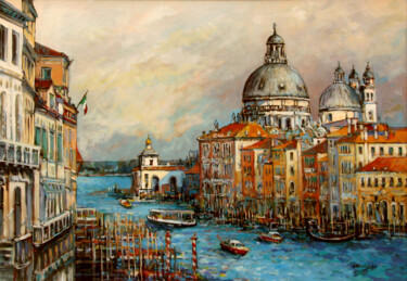 Painting titled "Venice, Canal Grande" by Piotr Rembielinski, Original Artwork, Acrylic