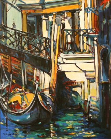 Painting titled "Venice" by Piotr Rembielinski, Original Artwork, Oil