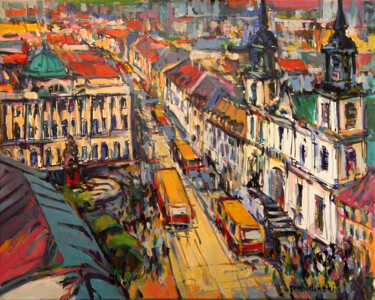 Peinture intitulée "Warsaw, view of the…" par Piotr Rembielinski, Œuvre d'art originale, Huile