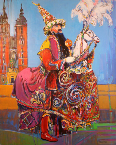 Картина под названием "The Lajkonik" - Piotr Rembielinski, Подлинное произведение искусства, Акрил