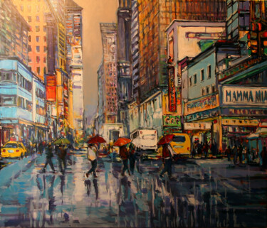 Painting titled "New York City" by Piotr Rembielinski, Original Artwork, Acrylic