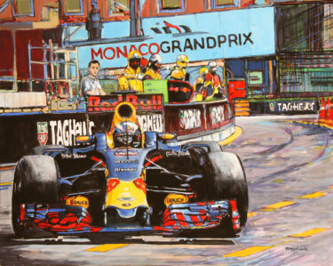 「Grand Prix Monaco」というタイトルの絵画 Piotr Rembielinskiによって, オリジナルのアートワーク, アクリル