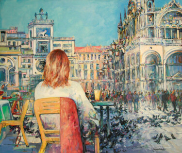 「Venezia, amore mio」というタイトルの絵画 Piotr Rembielinskiによって, オリジナルのアートワーク, オイル