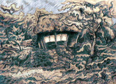 House within a Forest Arts numériques intitulée "House within a Fore…" par Piotr Szerszynski, Œuvre d'art originale, Travail numérique 2D