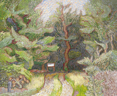 Painting titled "Forest" by Piotr Szerszynski, Original Artwork, Acrylic