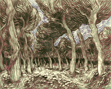 Dessin intitulée "Woods" par Piotr Szerszynski, Œuvre d'art originale, Travail numérique 2D