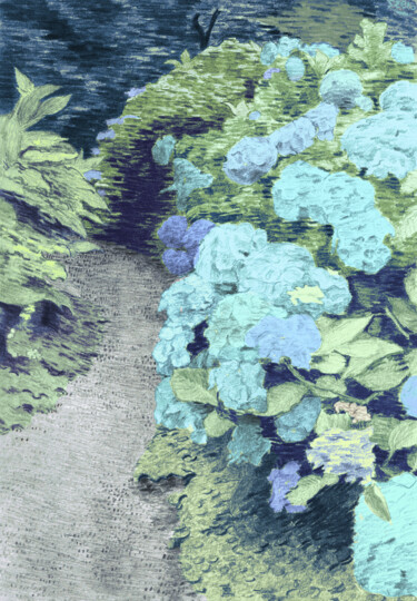 "Hydrangea" başlıklı Resim Piotr Szerszynski tarafından, Orijinal sanat, 2D Dijital Çalışma