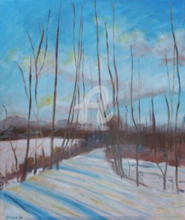 Painting titled "The Winter Road" by Piotr, Original Artwork