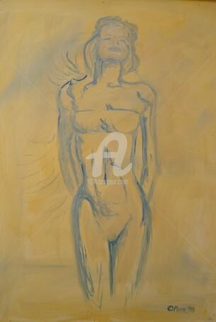 Painting titled "standing figure" by Piotr, Original Artwork