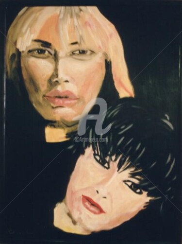 Painting titled "two faces # 3" by Piotr, Original Artwork