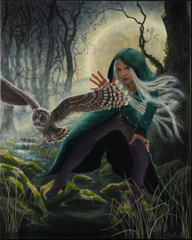 Картина под названием "Nocturne" - Ivy Arnold, Подлинное произведение искусства, Масло Установлен на Деревянная рама для нос…