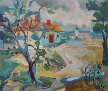 Painting titled "В Деревне / In the…" by Petro Pipan, Original Artwork, Oil