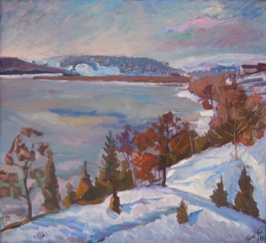 Painting titled "Оттепель / Thaw" by Petro Pipan, Original Artwork, Oil