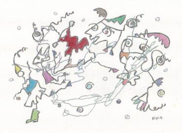 Pintura titulada "Fairies jogging" por Pipit Yamamoto, Obra de arte original, Acrílico