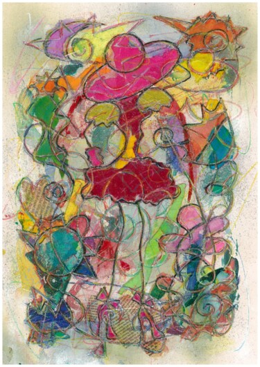 Peinture intitulée "Pink hat hiheel" par Pipit Yamamoto, Œuvre d'art originale, Acrylique