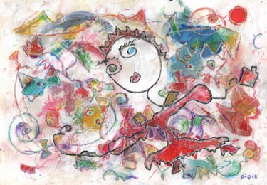 Pittura intitolato "Optimism" da Pipit Yamamoto, Opera d'arte originale, Acrilico