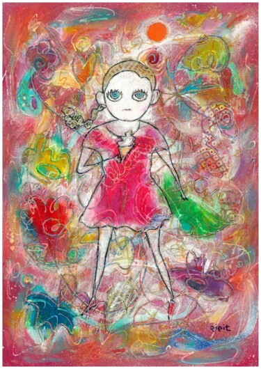 Картина под названием "Ice cream cone" - Pipit Yamamoto, Подлинное произведение искусства, Акрил