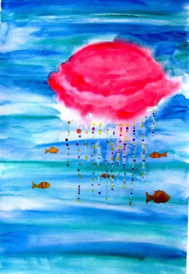 Peinture intitulée "medusa" par Pipo Jost Nicolas, Œuvre d'art originale, Aquarelle