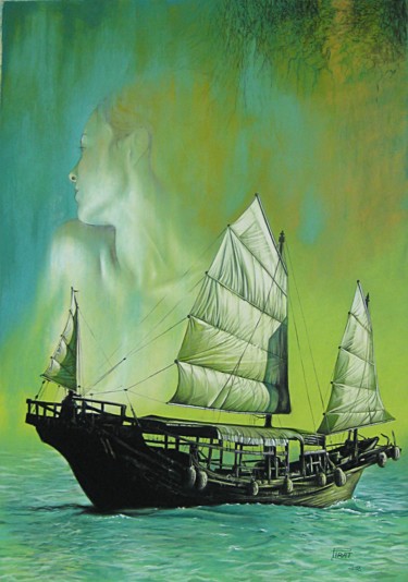Painting titled "La Tonkinoise" by Sébastien Pirat, Original Artwork, Pastel