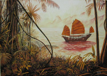 Peinture intitulée "Paradis perdu" par Sébastien Pirat, Œuvre d'art originale, Pastel