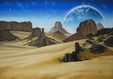 Peinture intitulée "Terre lointaine" par Sébastien Pirat, Œuvre d'art originale, Pastel