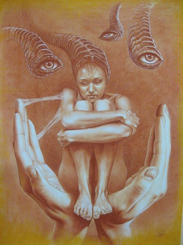 Dessin intitulée "conscienceendormie.…" par Sébastien Pirat, Œuvre d'art originale, Crayon