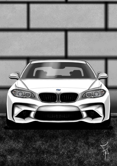 Digitale Kunst mit dem Titel "BMW M2 (digital pai…" von Frankie Pires De Sousa (FP), Original-Kunstwerk, Digitale Malerei