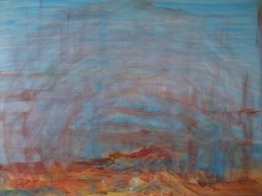 Painting titled "Ciel mêlé à la Dune…" by Piroska Fekete Fkt, Original Artwork, Acrylic Mounted on Wood Stretcher frame