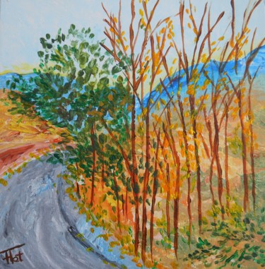 Painting titled "Couleurs d'Automne…" by Piroska Fekete Fkt, Original Artwork, Acrylic