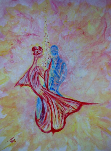 Pittura intitolato "Danse du Couple" da Piroska Fekete Fkt, Opera d'arte originale, Acrilico