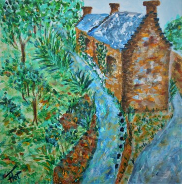 Painting titled "La Maison de Margue…" by Piroska Fekete Fkt, Original Artwork, Acrylic