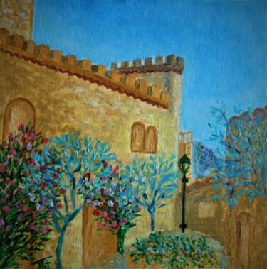 Painting titled "Placette à Algajola" by Piroska Fekete Fkt, Original Artwork, Acrylic