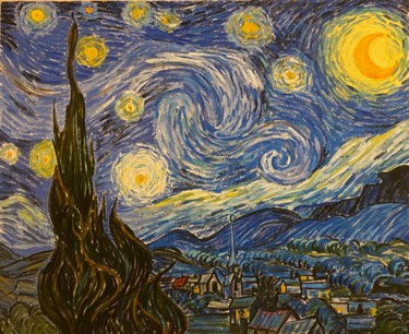 Pittura intitolato "D'après Van Gogh" da Gerard Pisson, Opera d'arte originale, Olio