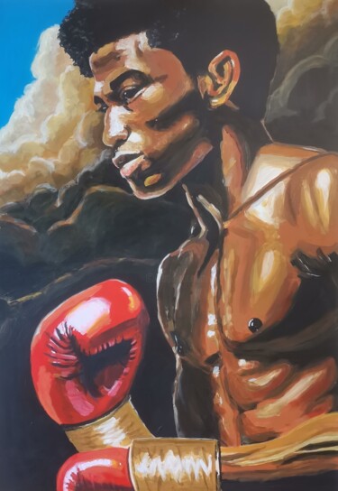 Schilderij getiteld "Boxer" door Pistonae, Origineel Kunstwerk, Acryl