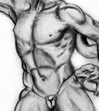 Drawing titled "Laocoonte - partico…" by Andrea Pistoni, Original Artwork, Other