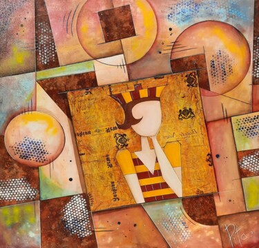 Pintura titulada "La penseuse" por Pita, Obra de arte original, Acrílico Montado en Bastidor de camilla de madera